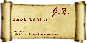Joszt Natália névjegykártya